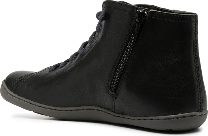 Chunky Lace-Up Leather Boots - Image 3