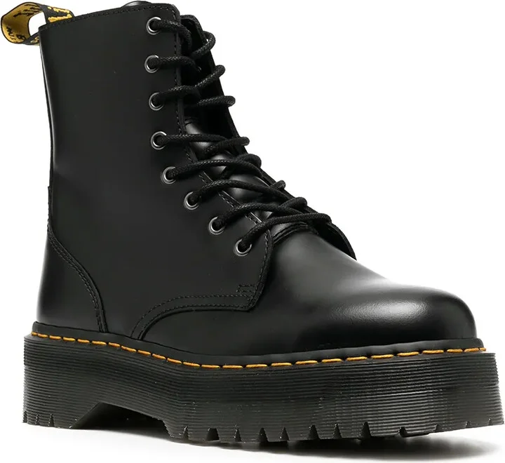 Chunky Lace-Up Leather Boots - Image 2