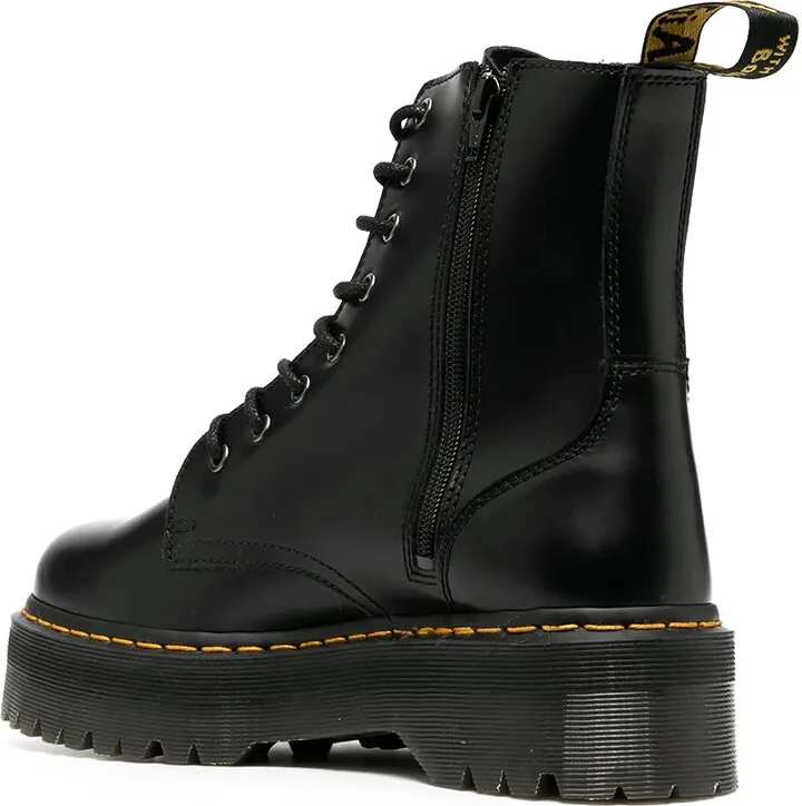Chunky Lace-Up Leather Boots - Image 3