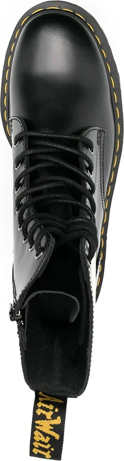 Chunky Lace-Up Leather Boots - Image 4