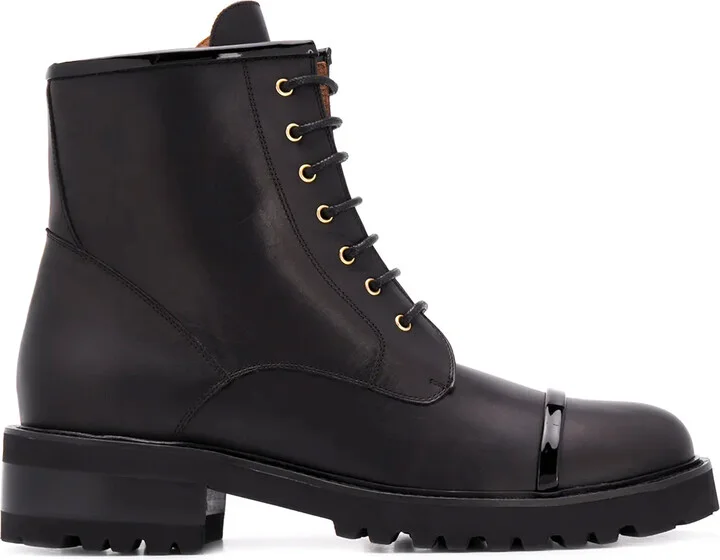 Chunky Lace-Up Leather Boots