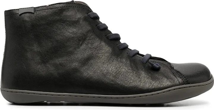 Chunky Lace-Up Leather Boots