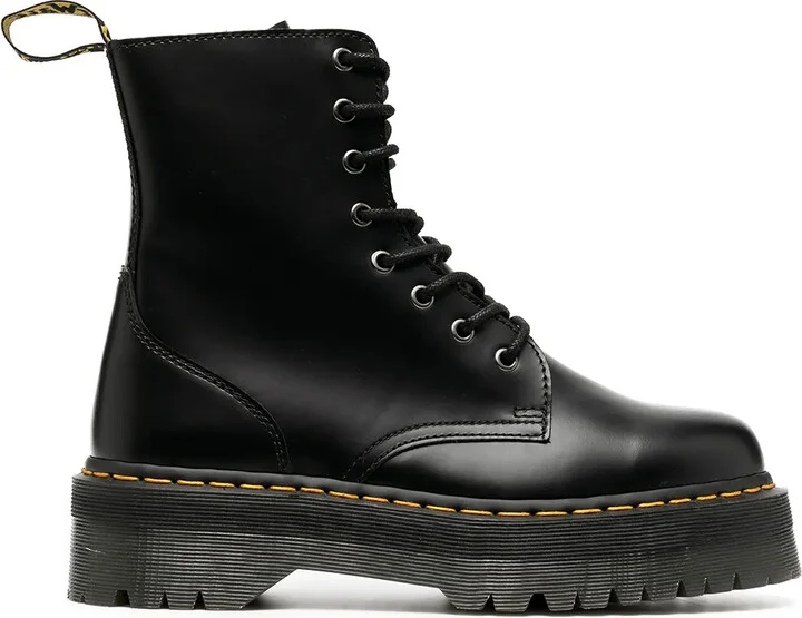 Chunky Lace-Up Leather Boots