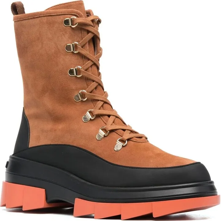 Chunky Lace-Up Suede Boots - Image 2
