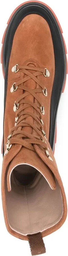 Chunky Lace-Up Suede Boots - Image 4