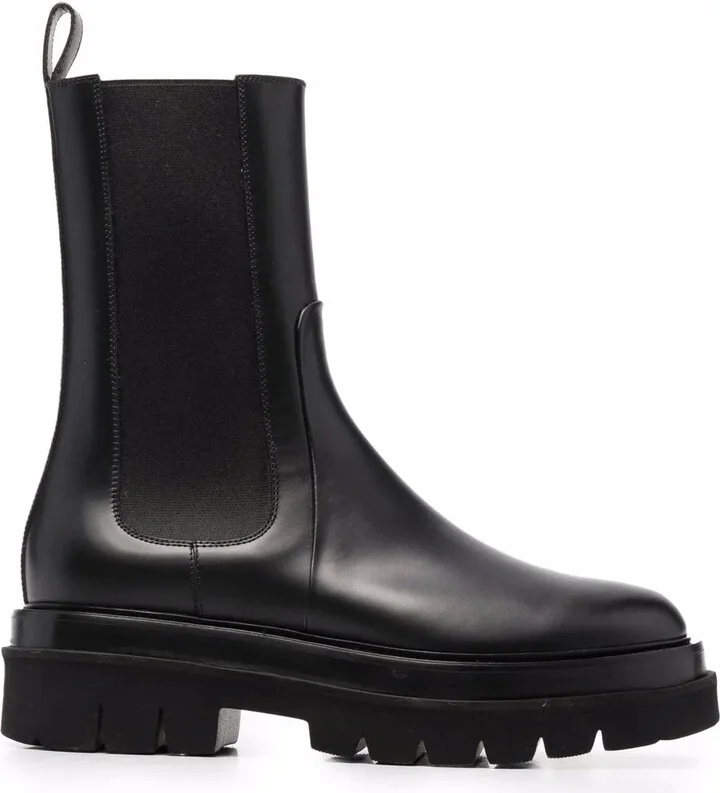 Chunky Leather Ankle Boots