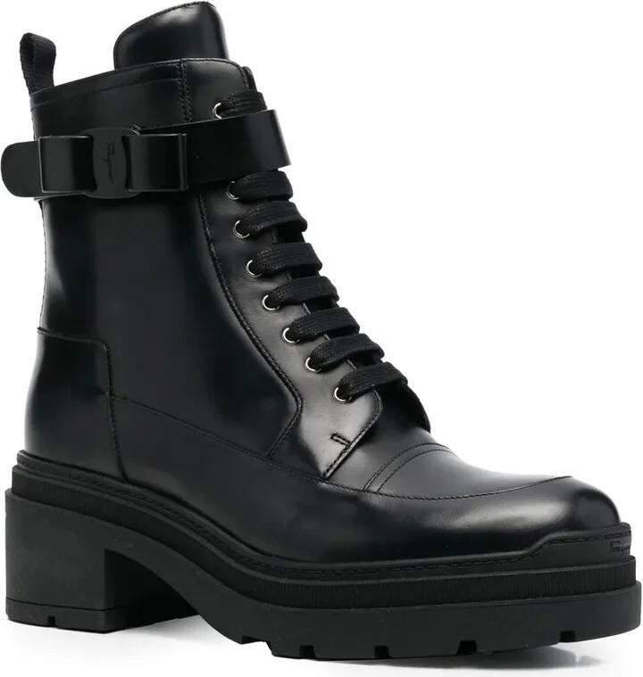 Chunky Leather Biker Boots - Image 2