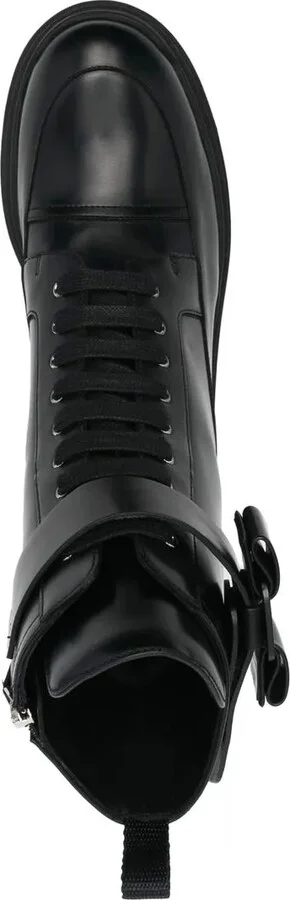 Chunky Leather Biker Boots - Image 4