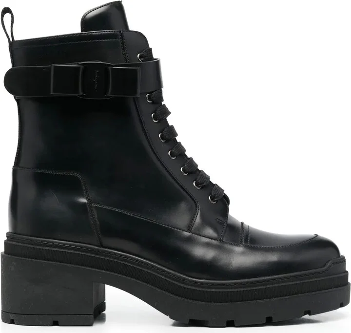 Chunky Leather Biker Boots
