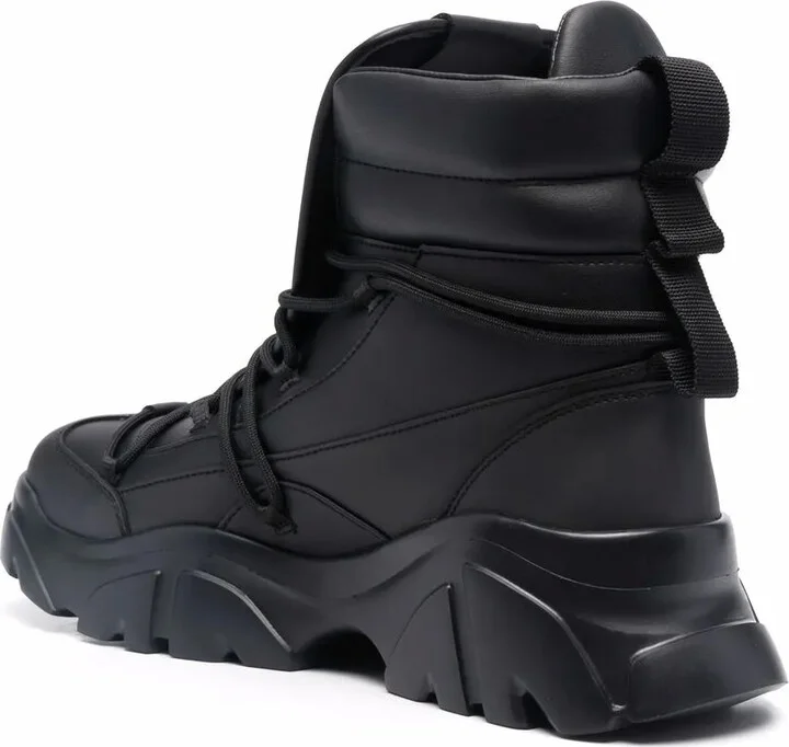 Chunky Leather Lace-Up Boots - Image 3