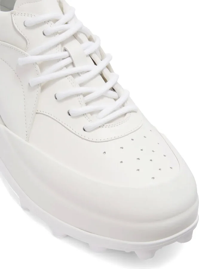 Chunky Panelled Leather Sneakers - Image 4