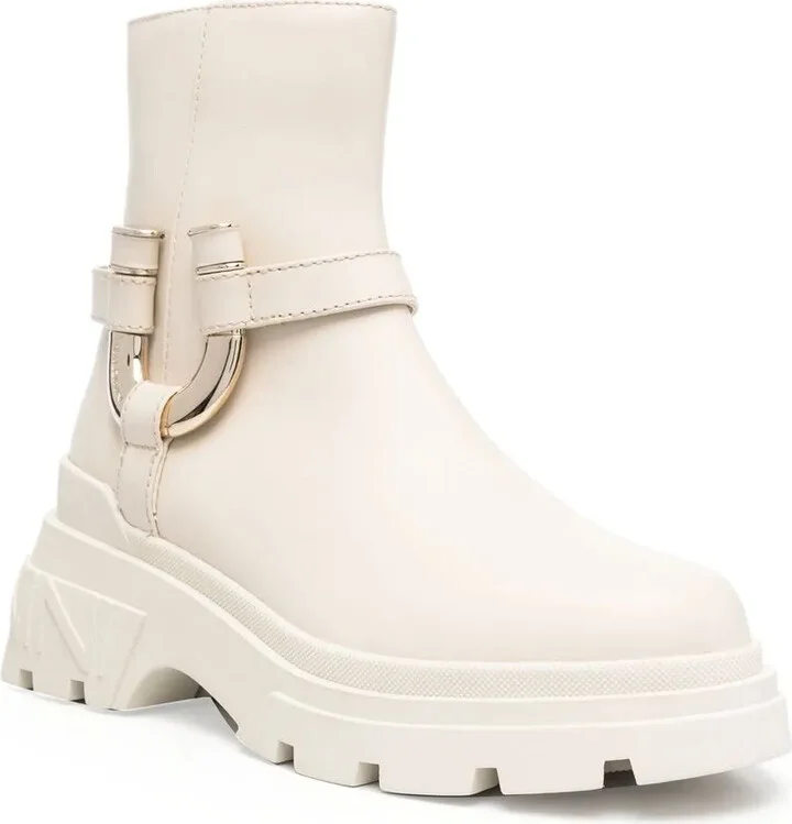 Chunky Sole Leather Ankle Boots - Image 2