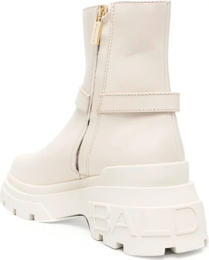Chunky Sole Leather Ankle Boots - Image 3
