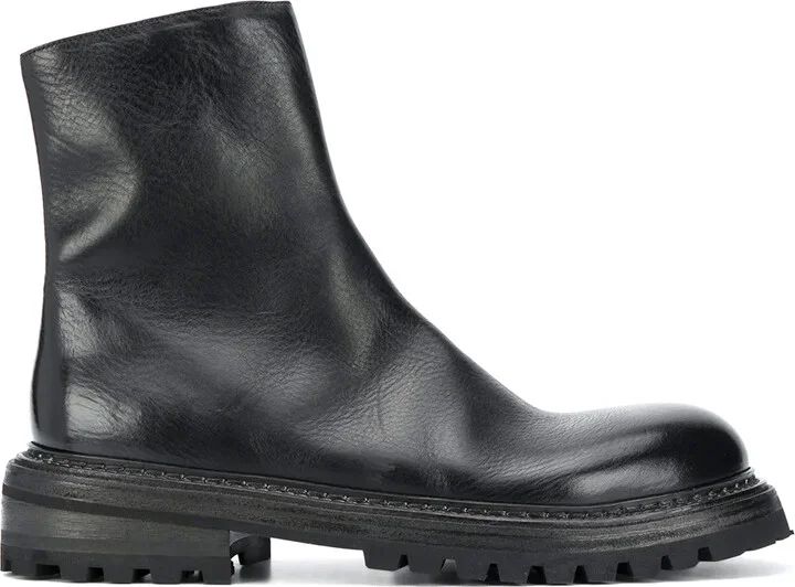 Chunky Sole Leather Boots