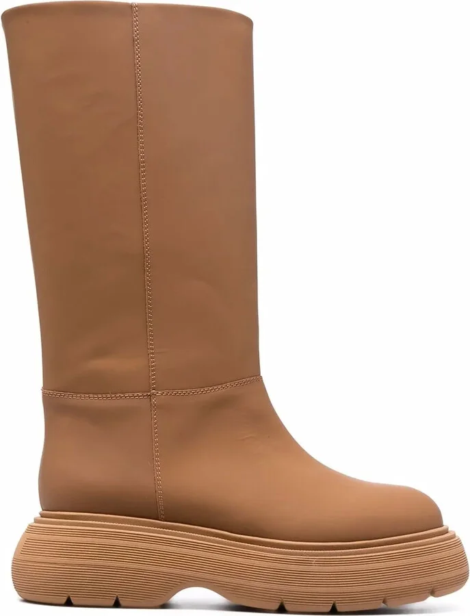 Chunky Sole Leather Boots