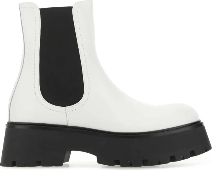 Chunky-Sole Leather Boots