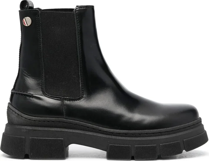 chunky-sole leather Chelsea boots