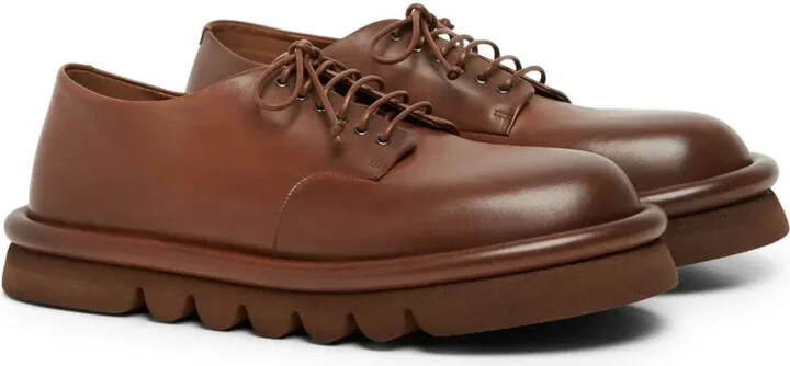 Chunky Sole Leather Derby Shoes - Image 2