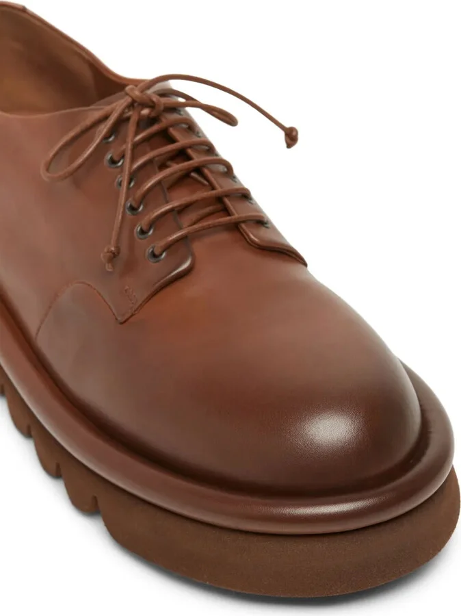 Chunky Sole Leather Derby Shoes - Image 4