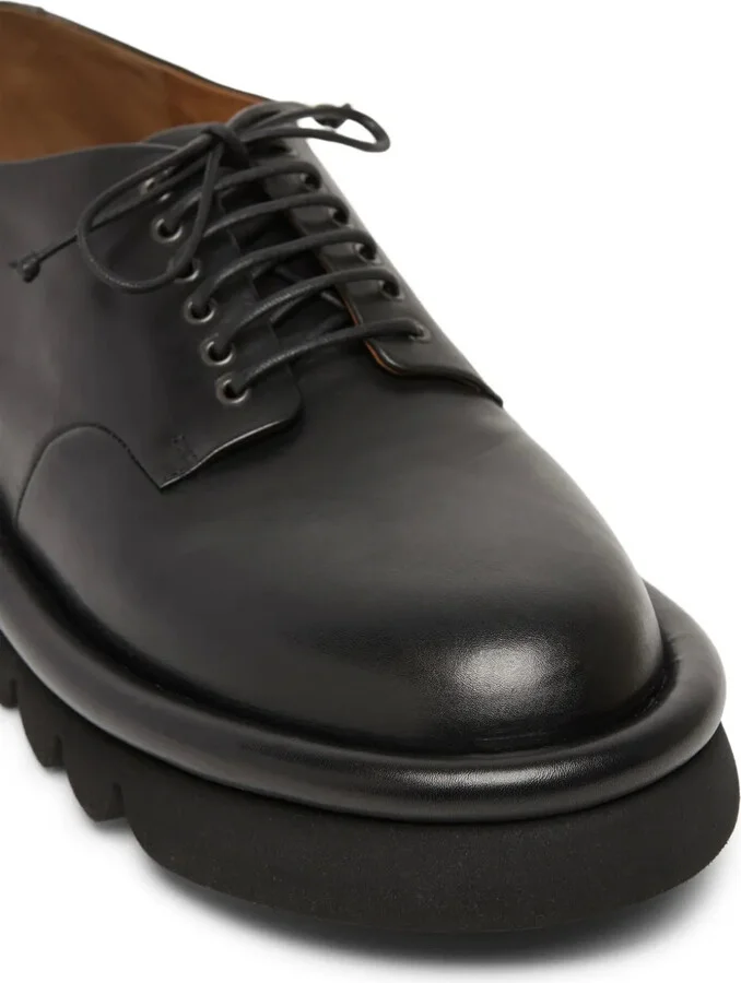 Chunky Sole Leather Derby Shoes - Image 4