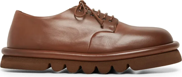 Chunky Sole Leather Derby Shoes