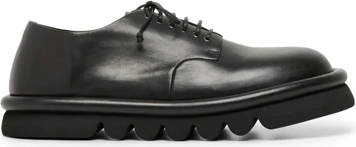 Chunky Sole Leather Derby Shoes