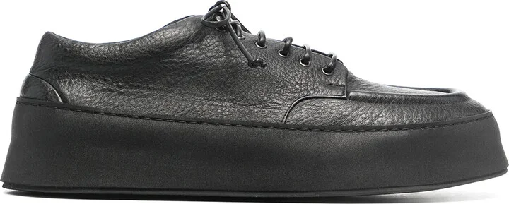 Chunky-Sole Leather Derby Shoes