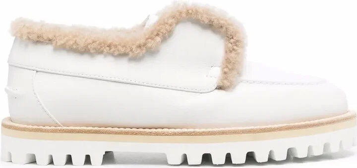 Chunky-Sole Leather Loafers