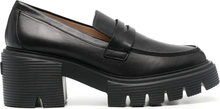 Chunky-Sole Leather Loafers