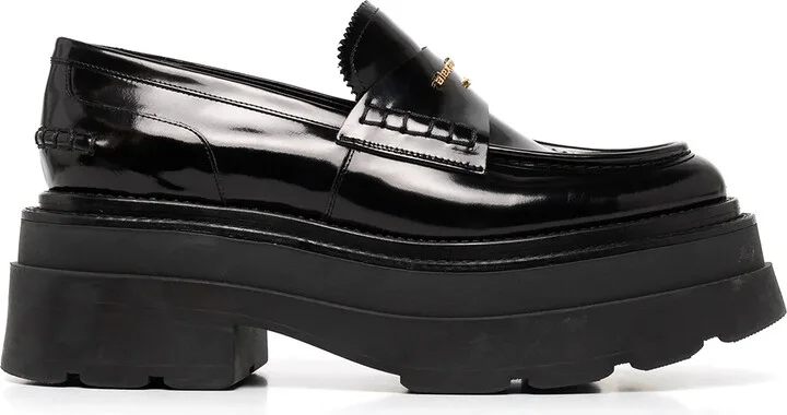 Chunky Sole Leather Loafers