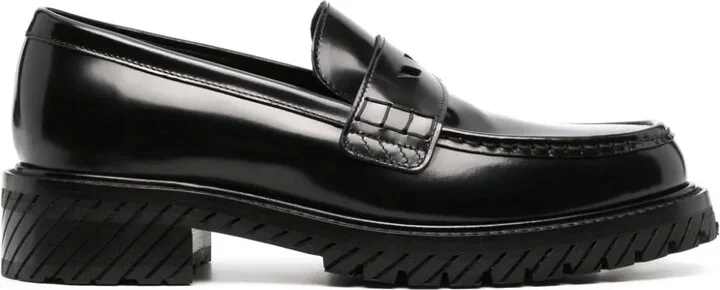 Chunky-Sole Leather Loafers