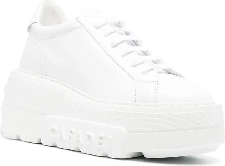 Chunky Sole Leather Sneakers - Image 2