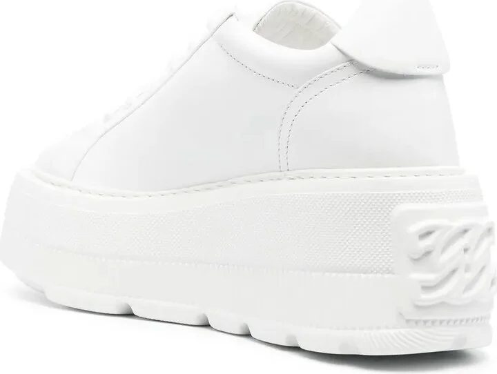 Chunky Sole Leather Sneakers - Image 3
