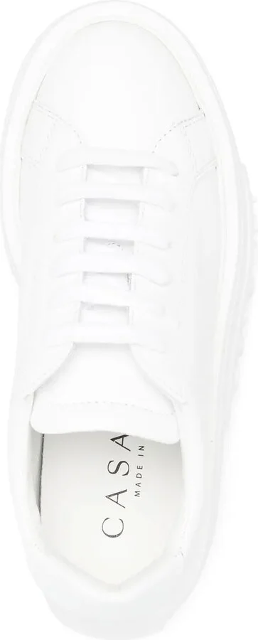 Chunky Sole Leather Sneakers - Image 4