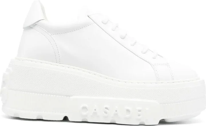 Chunky Sole Leather Sneakers