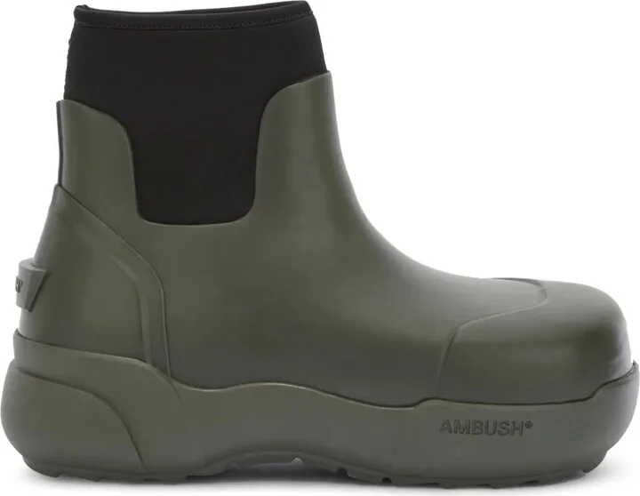 Chunky-Sole Panelled Ankle Boots