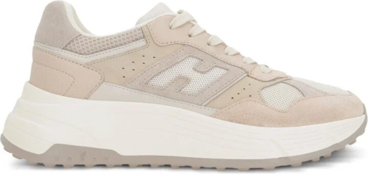 Chunky Sole Sneakers With Mesh And Suede Composition