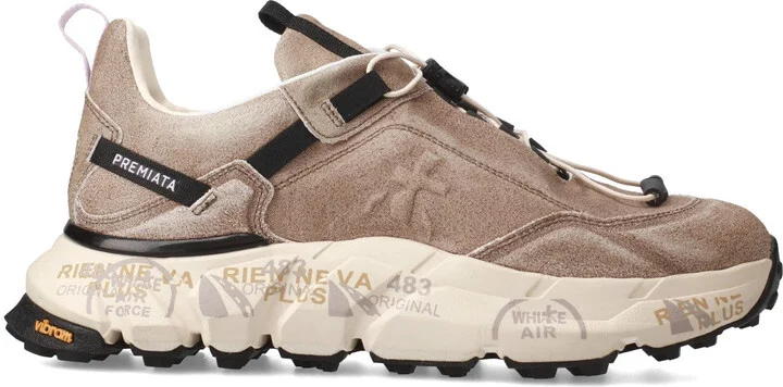 Chunky Sole Sneakers With Textured Upper