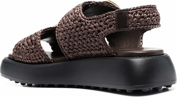Chunky Woven Raffia Sandals - Image 3