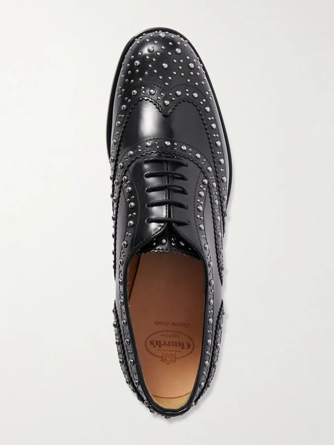 Church's - Burwood Met Studded Glossed-leather Brogues - Black - Image 5