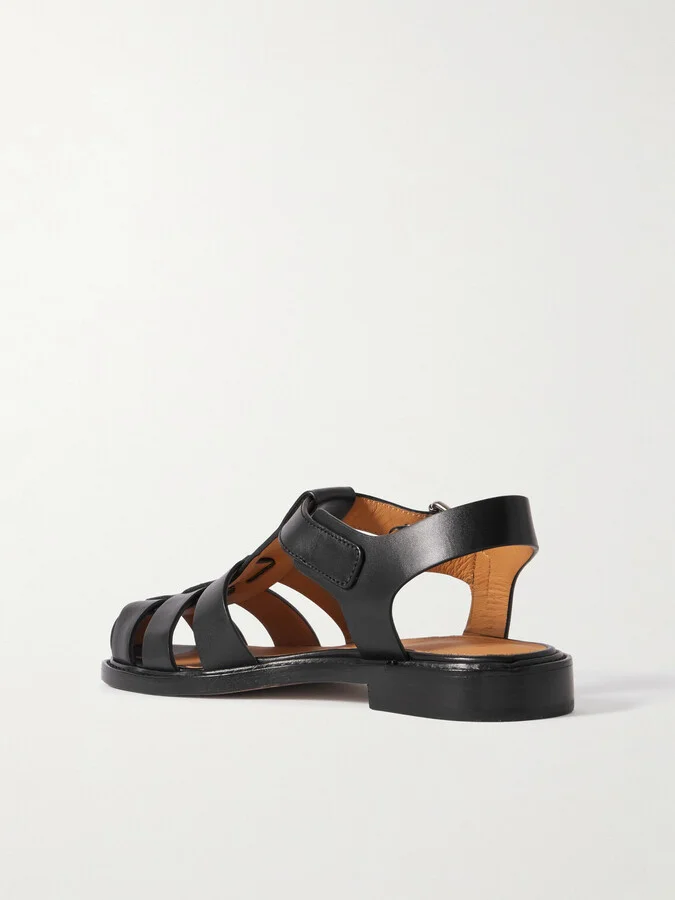 Church's - Fisher Cutout Leather Sandals - Black - Image 3