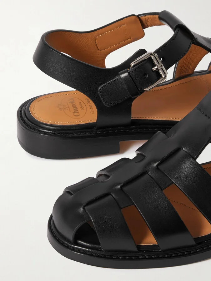 Church's - Fisher Cutout Leather Sandals - Black - Image 4