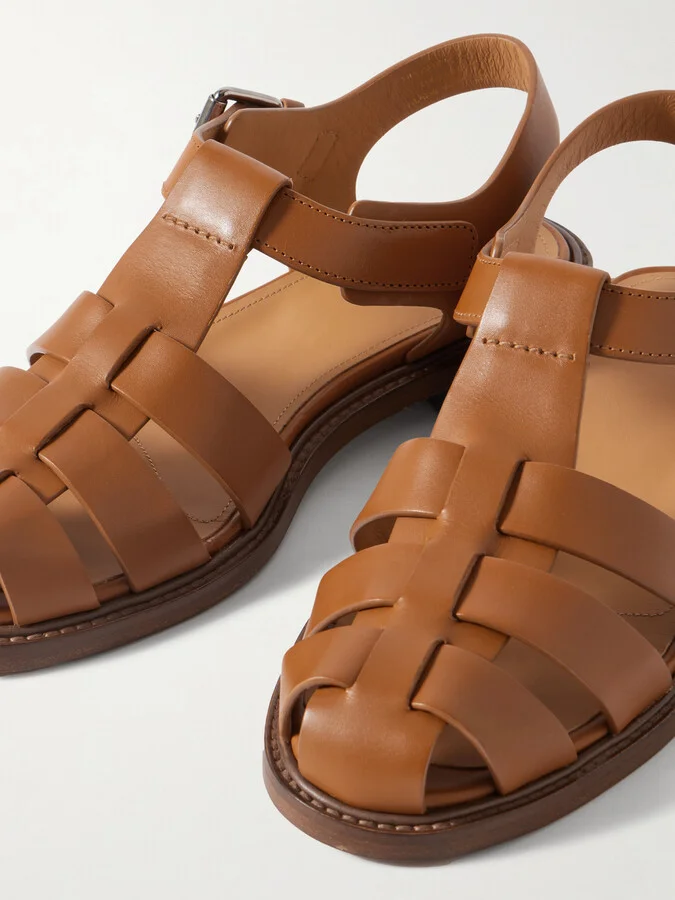 Church's - Fisherman Cutout Leather Sandals - Brown - Image 4