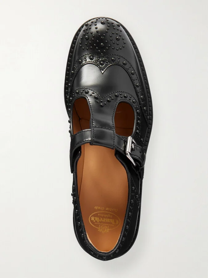 Church's - Odette Studded Leather Mary Jane Brogues - Black - Image 5