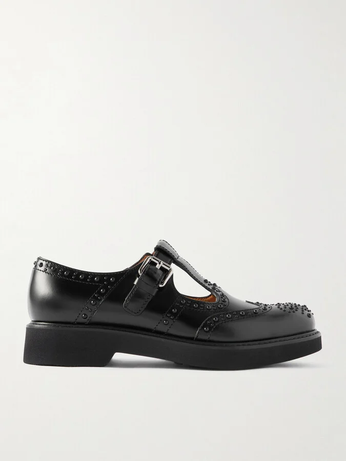 Church's - Odette Studded Leather Mary Jane Brogues - Black