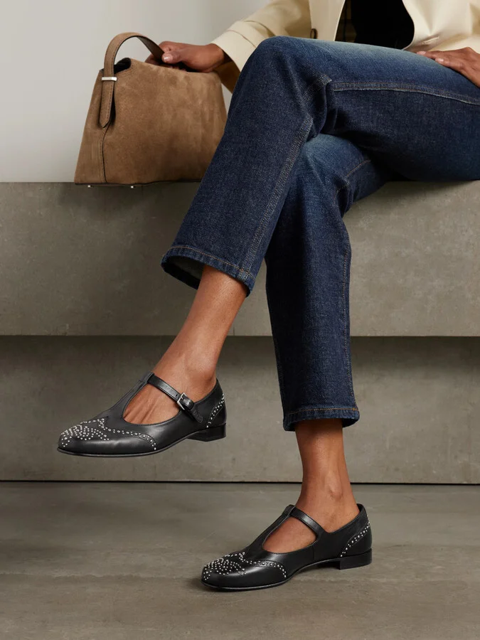 Church's - Opal Studded Leather Mary Jane Brogues - Black - Image 2