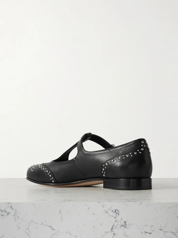 Church's - Opal Studded Leather Mary Jane Brogues - Black - Image 3