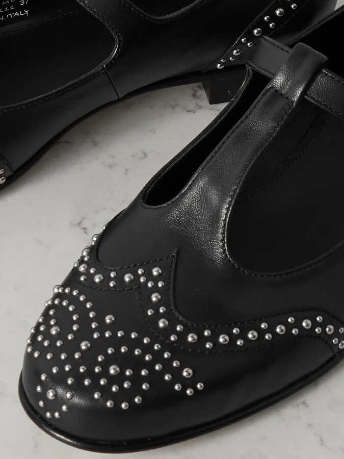 Church's - Opal Studded Leather Mary Jane Brogues - Black - Image 4