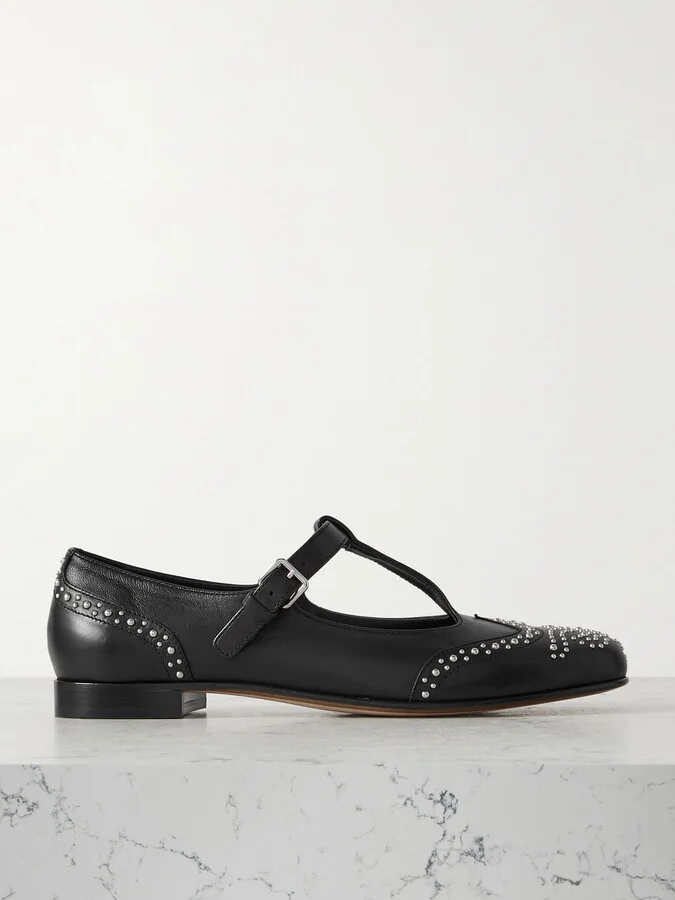 Church's - Opal Studded Leather Mary Jane Brogues - Black