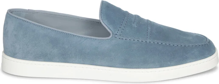 Church's Peebles Suede Cel Blue Moccasins